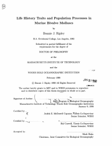 Life  History  Traits and  Population  Processes ... Marine  Bivalve  Molluscs J.