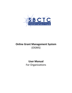 (OGMS) For Organizations Online Grant Management System