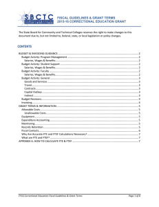 FISCAL GUIDELINES &amp; GRANT TERMS 2015-16 CORRECTIONAL EDUCATION GRANT