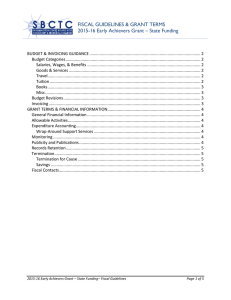 FISCAL GUIDELINES &amp; GRANT TERMS