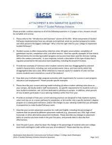 ATTACHMENT B: RFA NARRATIVE QUESTIONS 2016-17 Guided Pathways Initiative
