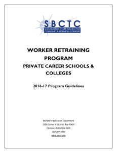 WORKER RETRAINING PROGRAM  PRIVATE CAREER SCHOOLS &amp;