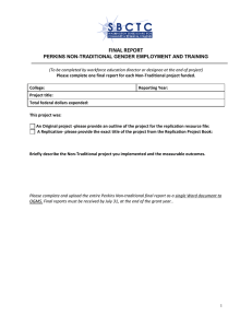 FINAL REPORT PERKINS NON-TRADITIONAL GENDER EMPLOYMENT AND TRAINING