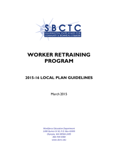 WORKER RETRAINING PROGRAM  2015-16 LOCAL PLAN GUIDELINES
