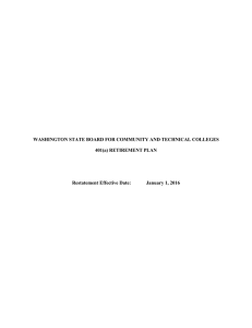 WASHINGTON STATE BOARD FOR COMMUNITY AND TECHNICAL COLLEGES 401(a) RETIREMENT PLAN