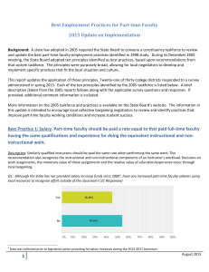 Best Employment Practices for Part-time Faculty 2015 Update on Implementation