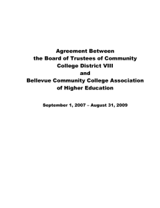 Agreement Between the Board of Trustees of Community College District VIII and