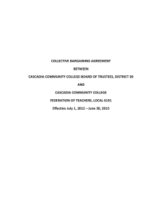 COLLECTIVE BARGAINING AGREEMENT BETWEEN CASCADIA COMMUNITY COLLEGE BOARD OF TRUSTEES, DISTRICT 30