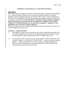 Page 1 of 48  PENINSULA COLLEGE-P.C.F.A. 2012-2015 CONTRACT