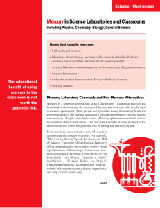 Mercury in Science Laboratories and Classrooms Science Chairperson