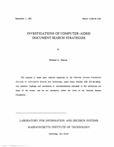 INVESTIGATIONS  OF COMPUTER-AIDED DOCUMENT  SEARCH  STRATEGIES