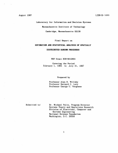 August  1987 LIDS-R- 1690 Laboratory for  Information and Decision Systems