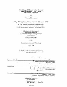 Scheduling  of  Manufacturing  Systems