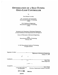 OPEN-LOOP  CONTROLLER OPTIMIZATION OF A SELF-TUNING