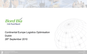 Continental Europe Logistics Optimisation Dublin 28 September 2010