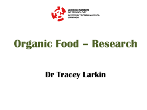 Organic Food – Research Dr Tracey Larkin