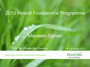2013 Ireland Foodservice Programme Maureen Gahan Bord Bia Foodservice Seminar 14