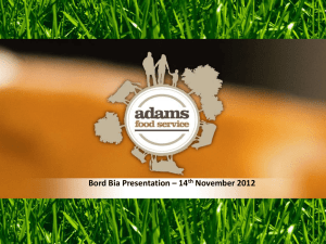 Agenda Bord Bia Presentation – 14 November 2012 Presentation To: