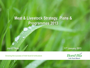 Meat &amp; Livestock Strategy, Plans &amp; Programmes 2013 Jim O’Toole 11