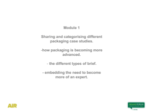 Module 1  Sharing and categorising different packaging case studies.