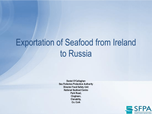 Exportation of Seafood from Ireland to Russia