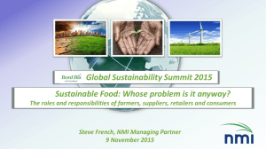 Global Sustainability Summit 2015 Sustainable Food: Whose problem is it anyway?