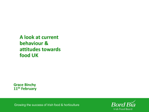 A look at current behaviour &amp; attitudes towards food UK