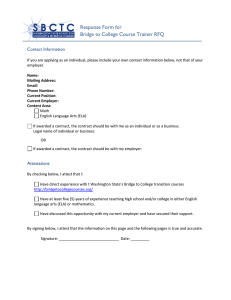 Response Form for Bridge to College Course Trainer RFQ  Contact Information