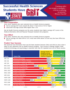 GRIT  Successful Health Sciences Students Have