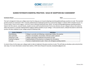 GUIDED PATHWAYS ESSENTIAL PRACTICES:  SCALE OF ADOPTION SELF-ASSESSMENT