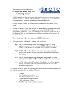 Postsecondary Civil Rights Civil Rights On-Site Compliance Monitoring Process