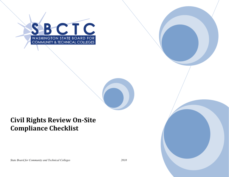 Civil Rights Review On Site Compliance Checklist