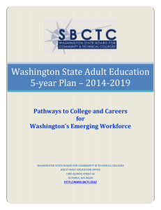 Washington State Adult Education 5-year Plan – 2014-2019 for