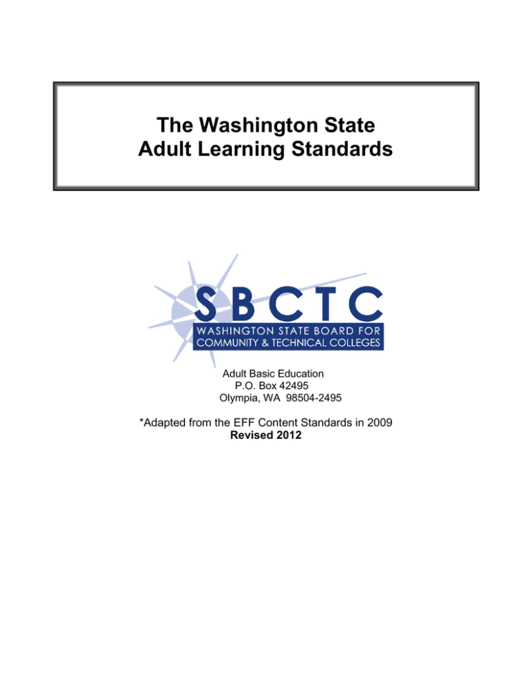 The Washington State Adult Learning Standards