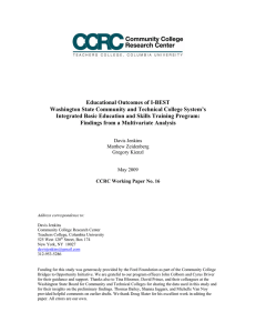 Educational Outcomes of I-BEST Washington State Community and Technical College System’s