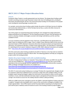 SBCTC 2015-17 Major Project Allocation Notes