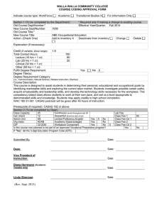 WALLA WALLA COMMUNITY COLLEGE COURSE CODING APPROVAL FORM  Indicate course type: WorkForce