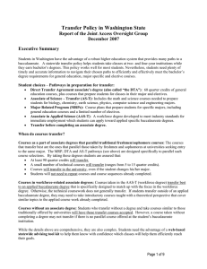 Transfer Policy in Washington State December 2007 Executive Summary