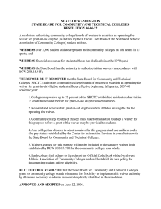 STATE OF WASHINGTON STATE BOARD FOR COMMUNITY AND TECHNICAL COLLEGES RESOLUTION 06-06-22