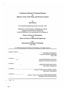 Continuous Mixing  of  Chemical  Batches to