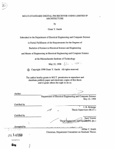 MULTI-STANDARD  DIGITAL FM  RECEIVER  USING LIMITED ... ARCHITECTURE by Grant  Y. Smith