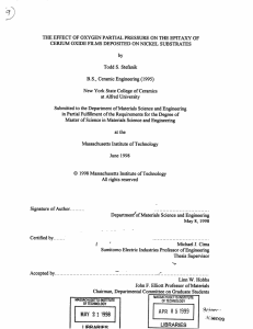 THE EFFECT OF  OXYGEN  PARTIAL PRESSURE  ON ... CERIUM OXIDE FILMS DEPOSITED  ON NICKEL SUBSTRATES