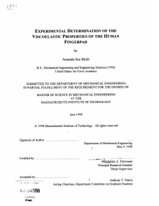 VISCOELASTIC  PROPERTIES OF THE HUMAN FINGERPAD by