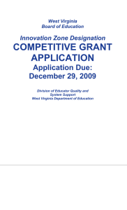 COMPETITIVE GRANT APPLICATION Application Due: December 29, 2009