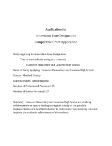 Application for   Innovation Zone Designation  Competitive Grant Application   