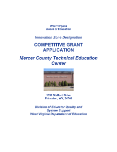 COMPETITIVE GRANT APPLICATION Mercer County Technical Education Center