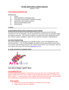WVDE ARTS EDUCATION UPDATE *New items are listed in red.