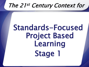 Standards-Focused Project Based Learning Stage 1