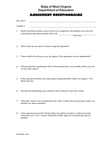 State of West Virginia Department of Education AGREEMENT QUESTIONNAIRE