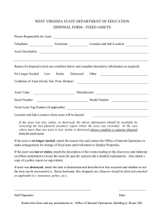 WEST VIRGINIA STATE DEPARTMENT OF EDUCATION DISPOSAL FORM - FIXED ASSETS